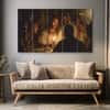 The Castle Decor Jesus Christ Last Supper Wall Art Framed Painting 27x48 Inch (Style 1)