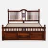 Nilaya Sheesham Wood Queen Size Bed in Honey Oak Finish with Box Storage