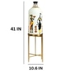 Brio Stand Metal and Glass Electric Floor Lamp in White Colour