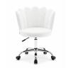 Doe Buck Preglo White Velvet Upholstered Swivel Office Chair