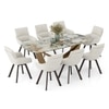 Paloma 8 Seater Spanish Ceramic Dining Table With 8 Bren Dining Chairs (Finish : Spanish Ceramic, Chair Colour : Ivory)