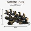 Seven Horse Royal Gallop Horse Sculpture in Matte Black Colour