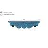 Alberto Teal Colour Solid Wood Handcarved Floating Wall Shelf in Bow Design