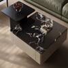 The Noir Grandeur Dual Tier Nesting Coffee Table with Black Marble Top