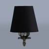 Devansh Metal Electric Wall Light in Antique Gold Colour with Black Shade Count of 1 Light