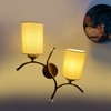 Devansh Metal Electric Wall Light in Gold Colour with off-white Shade Count of 2 Lights