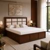 Eshaan Solid Wood Compact King Bed Box Storage Provincial Teak Finish Mattress 72 x 72 Inches