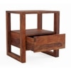 Willow Solid Wood Bedside Table in Teak Finish