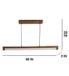 Slimline 48 Baton Brown Solid Wood Single Hanging Light