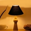 Devansh Black Cotton Table Lamp With Wood Natural Base (10X18 Inches)-28