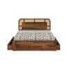 Sunburst Ratan Solid Wood Queen Size Storage Bed