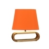 Devansh Orange Cotton Table Lamp With  Wood Natural Base -5