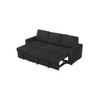 Noah Solid Wood Sofa cum Bed in Black