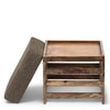 Houston Sheesham Wood Stool in Teak Finish with Jute Brown Cushion