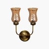 Devansh Metal Electric Wall Light in Gold Colour with Lavender Shade Count of 2 Lights