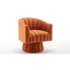 Morrow Swivel Solid Wood Round Chair in Orange Colour