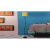 Hera Yellow Fabric Floor Lamp with Black Iron Base
