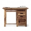 Denver Sheesham Wood Study Computer Table In Natural Teak Finish