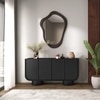 Nura Solid Wood Sideboard In Black Wire Brush