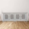 Niccol solid wood side board in white finish