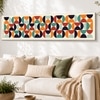 Retro Geometric Bauhaus Canvas Wall Art 12 x 46 Inch