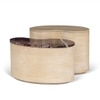 Chip and Dale Solid Wood Coffee Table Set of Two in Black Colour