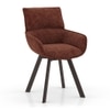 Dane Solid Wood Dining Table 6 Seater with 6 Bren Swivel Dining Chairs (Colour: Auburn)