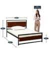 Palmer Metal Single Size Non Storage Bed In Provincial Teak Finish