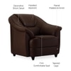 Berry 1 Seater Leatherette Sole in Cocoa Brown Colour