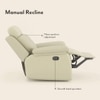 Raphael Leatherette One Seater Manual Recliner in Off White Colour
