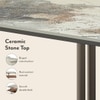 Paloma Square Marble Coffee Table in  Saturn Spanish Ceramic  Finish