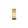 Sierra Beige Jute table lamp with brown wood base