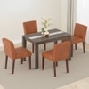 Atlas Crest Storage Solid Wood 4 Seater Dining Table With Ludo Dining Chairs