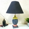 Multicolour Handpainted And Hancarved Distress Wooden Table Lamp