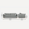 Roma Fabric Sofa (Grey)