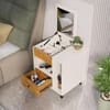Hexa Red Engineered Wood Dressing Table in Giant Wood and Frosty White Colour