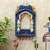 Desert Art Wooden Handpainted Blue Jharokha Wall Frame 16 Inch