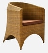 Hobart Wicker Table And Chair Set In Beige Brown Dual Tone Finish