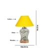 Devansh Conical Yellow Cotton Shade Lamp With Wood & Mosaic Glass Base For Decoration/Office/Home/Gifting/Study For Decoration/Office/Home/Gifting/Study -(10X10X14.5) Inches -A