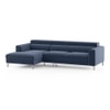 Chelsea Left Aligned 3 Seater Sectional Fabric Sofa (Lapis Blue)