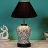 Paris Black cotton Glass Table lamp with Iron Base