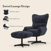 Marson Lounger Chair with Ottoman in Indigo Blue