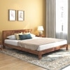 Beirut Solid Wood Queen Size Bed In Teak Finish