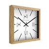 Warm Wooden Frame Roman Numeral Square Wall Clock