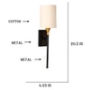 Devansh Metal Electric Wall Light in Black Colour with Off-white Shade Count of 1 Light