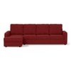 Apollo Sofa (Colour : Salsa Red, Cushion : Hard, Back Type : High Back, Seating Capacity : Left Aligned 3 Seater + Left Aligned Chaise + Ottoman)