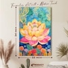 Modern Abstract Lotus Flower Canvas Wall Art 22 x 34 Inch