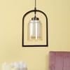 Eliante Hanging Light - Champaign Glass Shade, Mild Steel And Wood, 1 Bulb, Modern Pendant Lamp