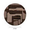 Handmade Round Wool Rug Modern Abstract Mocha Brown 8 Feet Carpet