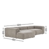 Elegantedge Wood Right Aligned 3-Seater With Upholstery Non Storage Sofa In Grey Colour
